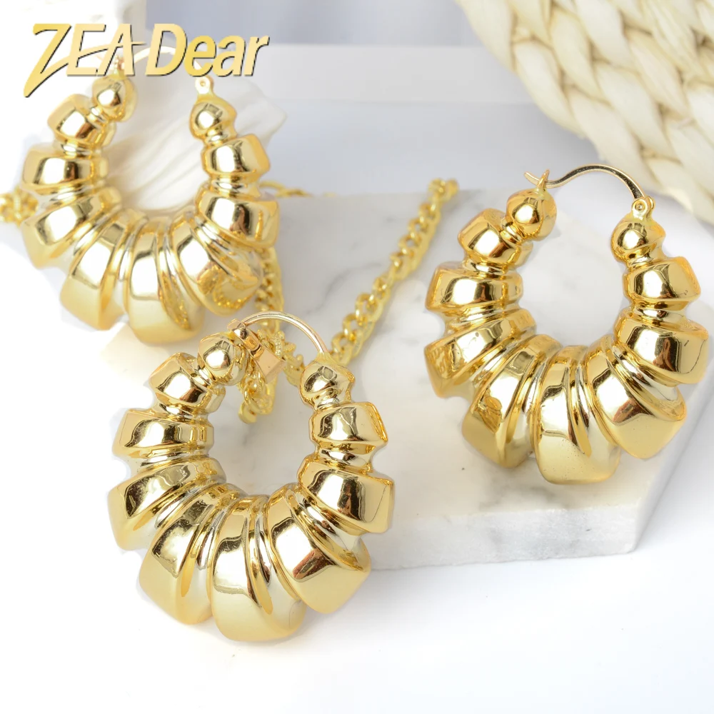 

ZEADear Jewelry Fashion African Earrings Pendent Big Jewelry Sets Women Girl Large Light Style For Wedding Party Gifts Trendy