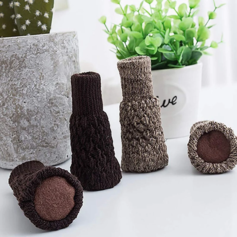 

48 Pcs Chair Leg Socks Knit Non-Slip Furniture Pads Protector Furniture Feet Covers, 24 Pcs Khaki & 24 Pcs Dark Brown