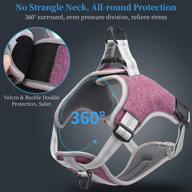 

Pet Vest Dog Harness and Leash Set Reflective Breathable Mesh Walking Harnesses Anti Pull For Small Medium Large Dog Supplies