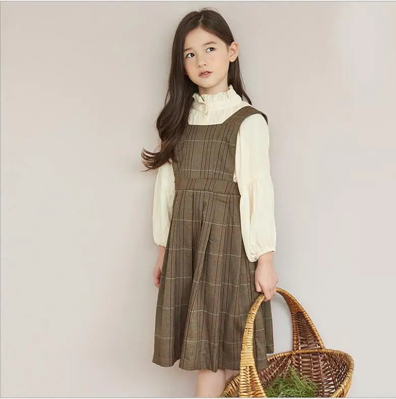 Эксклюзивная детская одежда 2021 осенний наряд для девочек подростков рубашка с