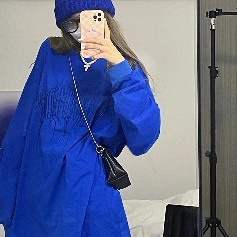 

Embroidery Print Harajuku Women Long Sleeve T Shirt Loose Thin Fall Hot Girl Sexy Born Sweet Fashion Top Streetwear Punk Pulover