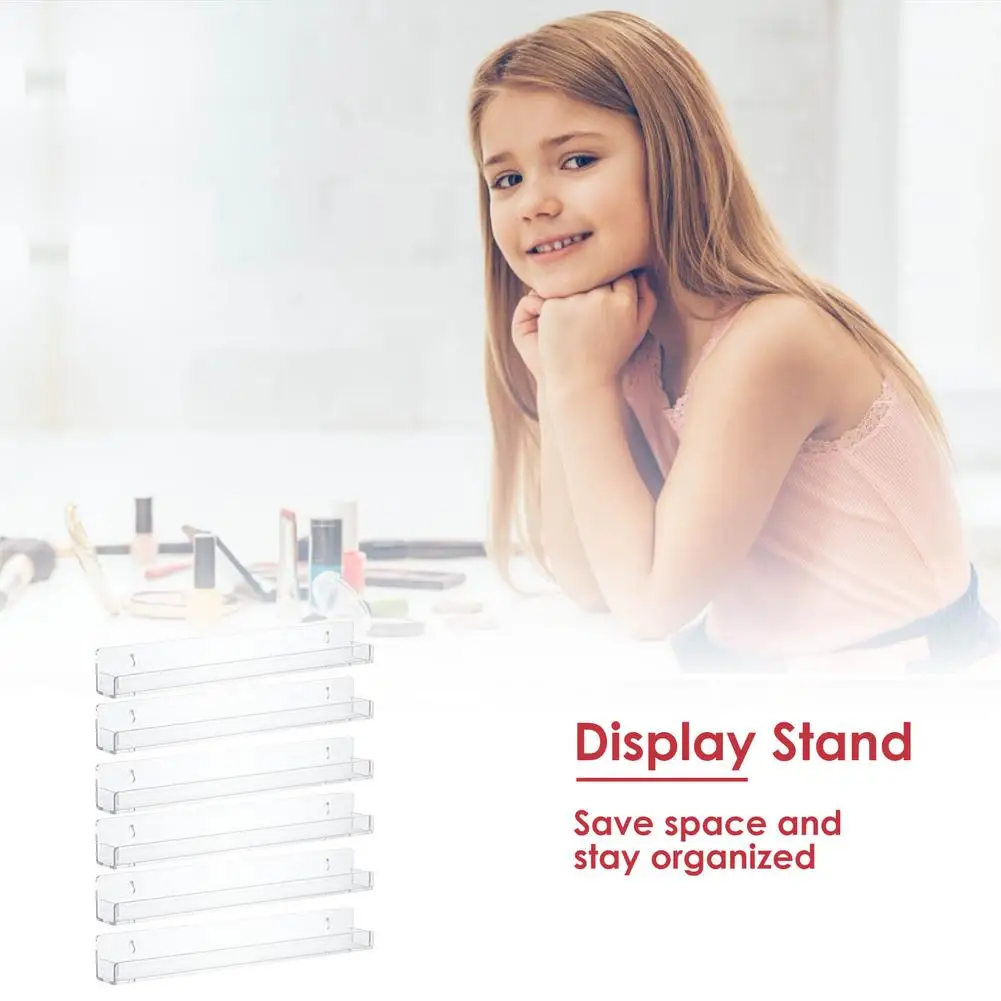 Nail Polish Display Organizer Rack Cosmetic Six Layers Wall-mounted Shelf Transparent Anti-sliding Durability Multifunctional | Дом и сад