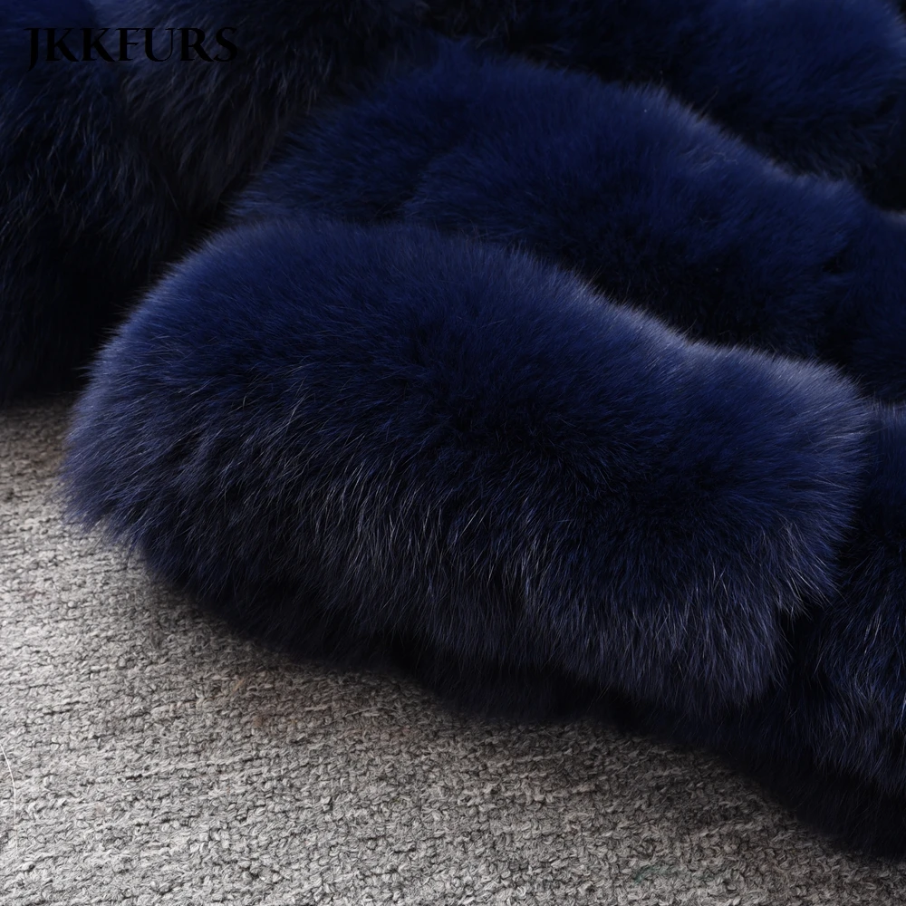 

New Arrival Winter Thick Warm Jackets Real Natural Fox Fur Coats Women Hooded Fox Fur Overcoats S7488A