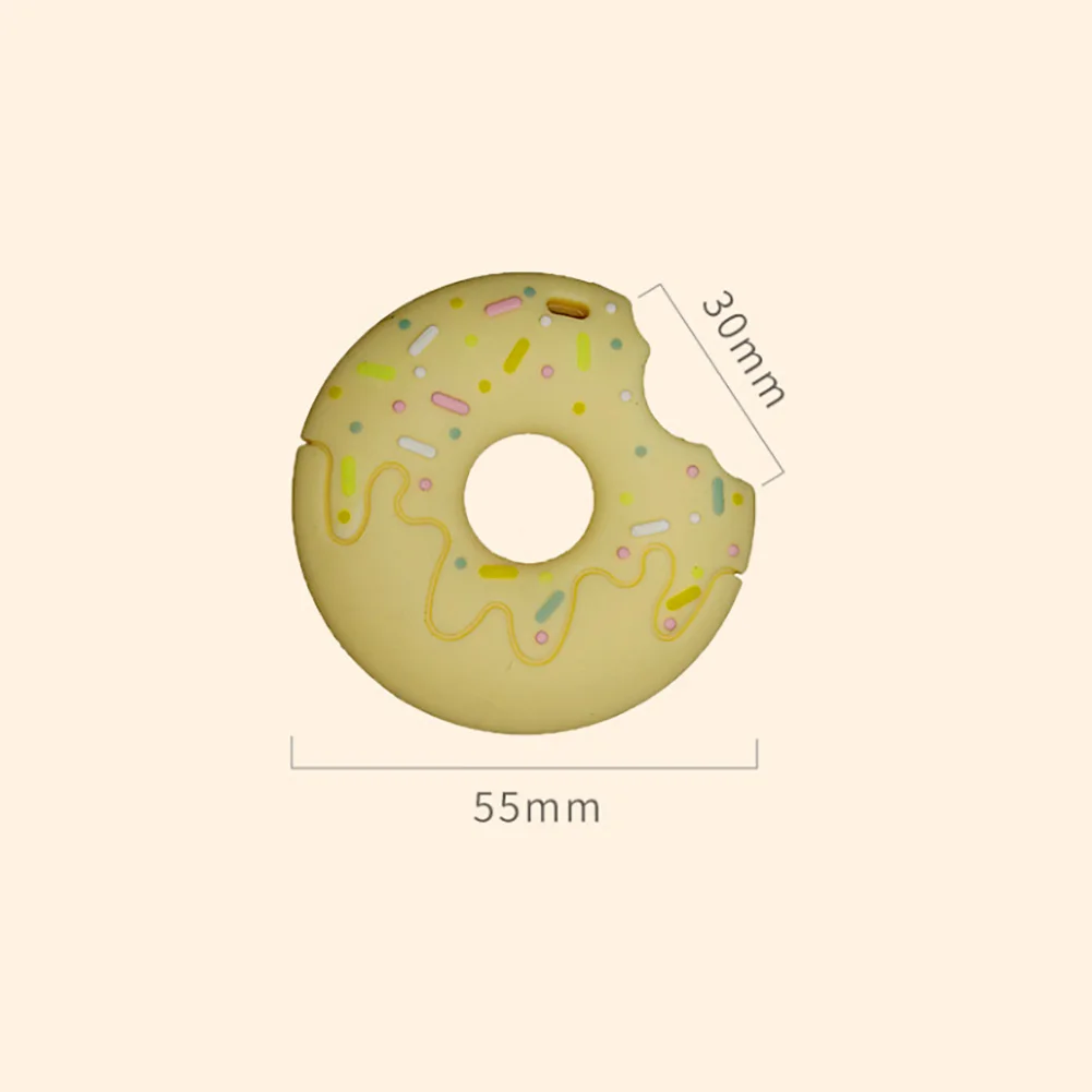 

Baby Soft Silicone Necklace Teether Donut Shape Rattle Newborn Teething Nursing Chewing Toy