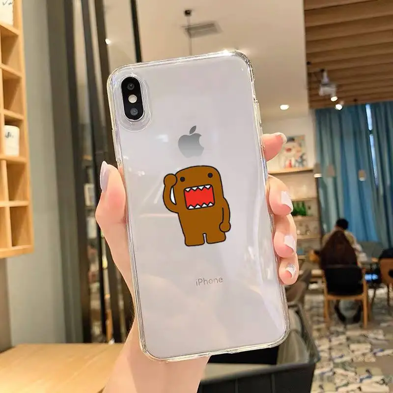 Cute Domo-kun Phone Case For iPhone 11 12 Mini 13 Pro XS Max X 8 7 6s Plus 5 SE XR Transparent Shell | Mobile Cases &amp Covers