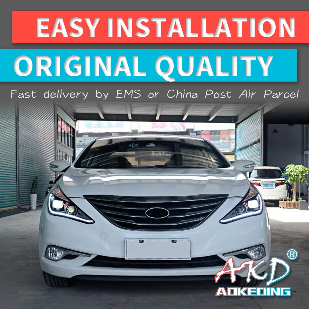 АКД автомобильного тюнинга фар для Hyundai Sonata8 Sonata 8 MK8 2011 2014 светодиодные фары DRL