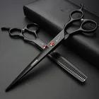 Парикмахерские ножницы 7 дюймов ножницы для резки и ножницы для зубов набор ножниц Профессиональные Парикмахерские ножницы черные