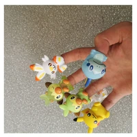 pokemon pikachu grookey scorbunny dolls soft fingertip action figure model cartoon pocket monsters toy ornaments kids gift