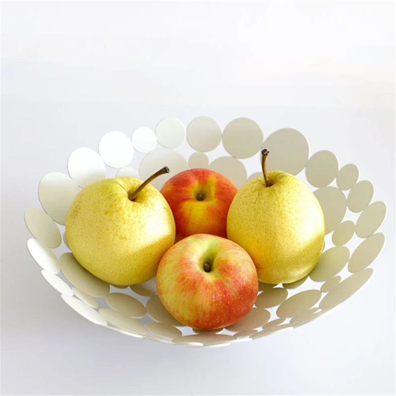 Скандинавский золотой круглый железный поднос для фруктов гостиной корзина из