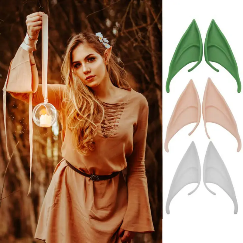 1 pair Halloween Latex Elf Ears Fairy Pixie Cosplay Hook On Fancy Dress Accessory Party Masks | Дом и сад