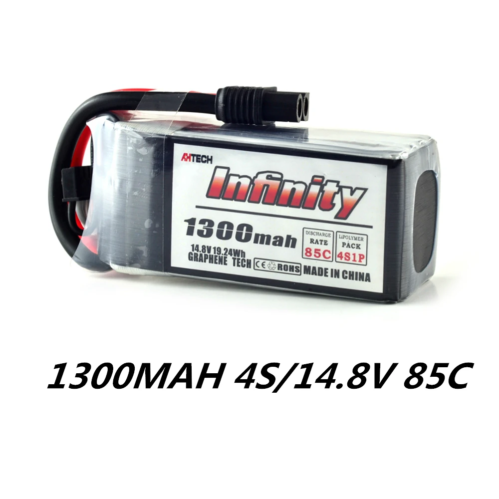 2 шт. AHTECH Infinity 4S 14 8 в 1300 мАч 85C графеновая LiPo батарея XT60/SY60 15C повышающее зарядное