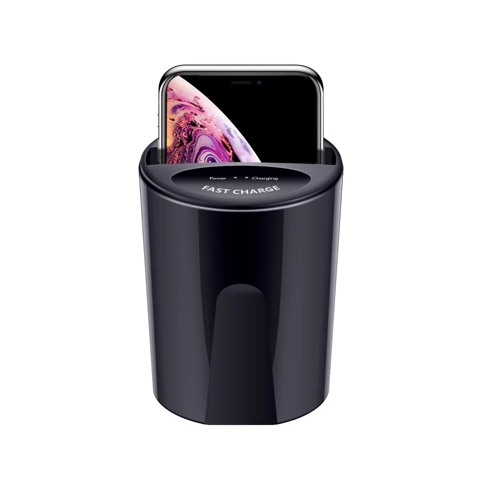 Быстрое беспроводное зарядное устройство Qi для iPhone XS Max XR X Автомобильный подстаканник Подставка для зарядки Xiaomi Mi 9 для samsung S10 S9 NOTE 10