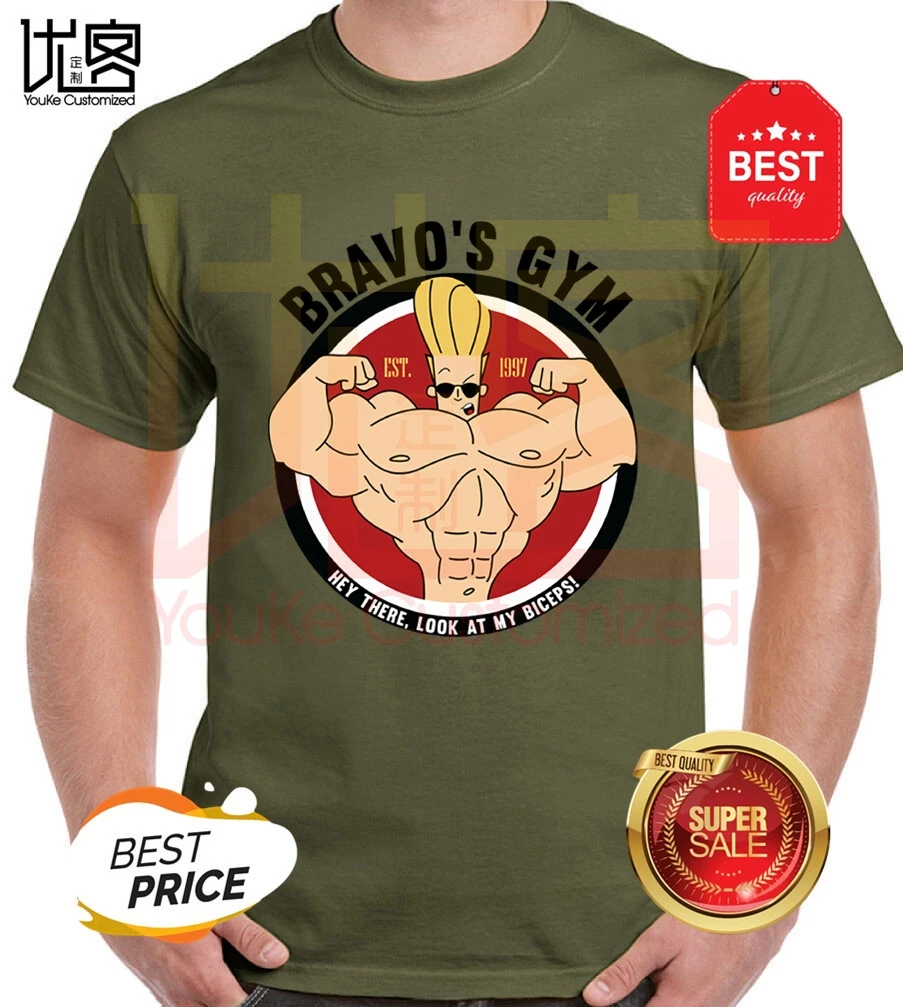 Джонни Bravo Футболка Тренажерный зал мужские забавные спортивные шорты