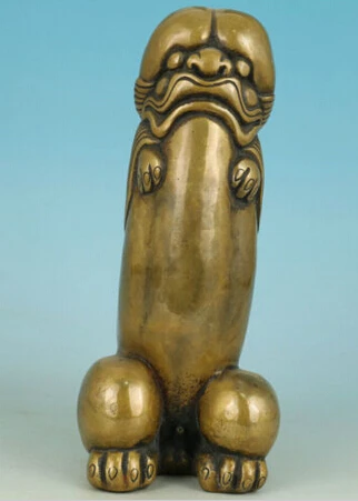 --- 406 +++ Красивая китайская старая бронзовая резная статуя бога пениса | Дом и сад