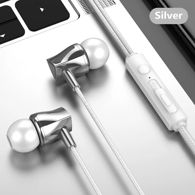 

3.5mm In-ear Subwoofer Noise Reduction Wired Earphones 1.2m Built-In Microphone Dual Moving Coil Multicolor Music Earphones