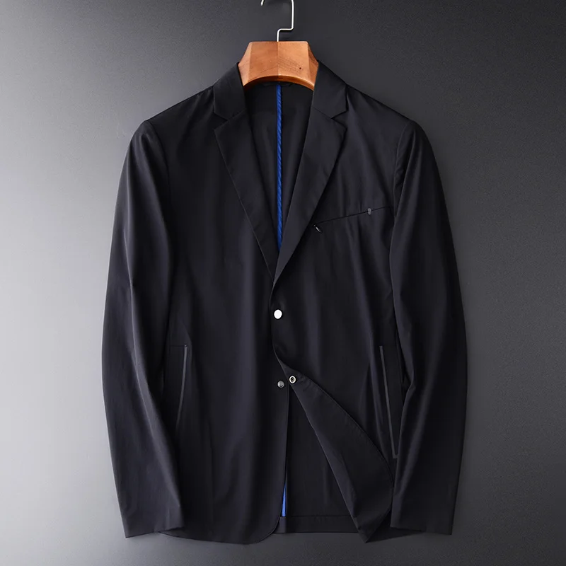 

Повседневный костюм для мужчин среднего возраста, четкая текстура, шелковые слипоны, принт при падении, Модный деловой костюм, однотонная к...