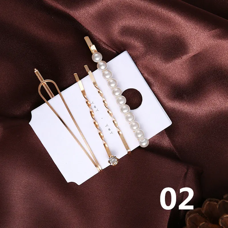Металлическая заколка для волос с искусственным жемчугом 4 шт./компл. аксессуары
