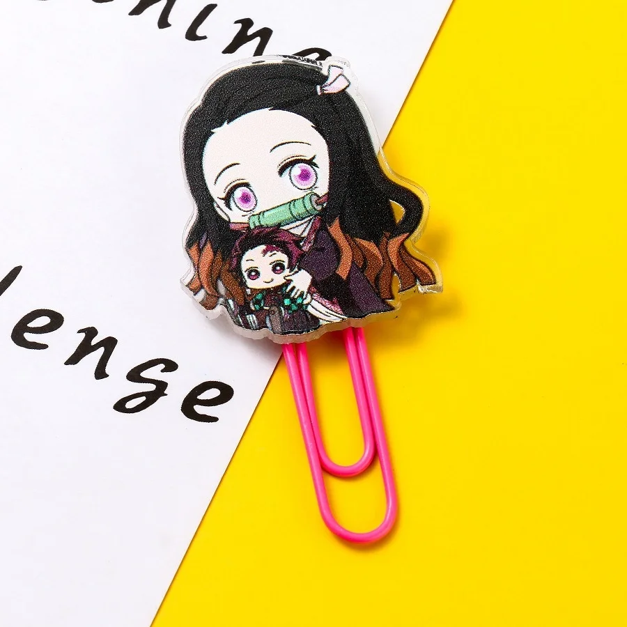 

Anime demon killer kimetsu no yaiba acrylic paper clip paper clip pin folder cosplay kamado tanjirou cosplay