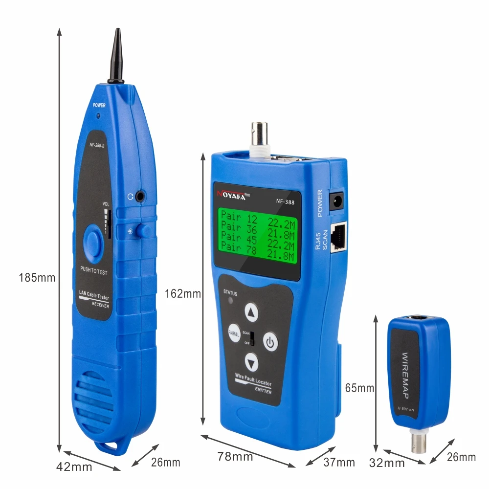 NOYAFA NF-388R LCD кабель тестер Lan wiremap для сетевых кабелей с 8 пультами | Компьютеры и