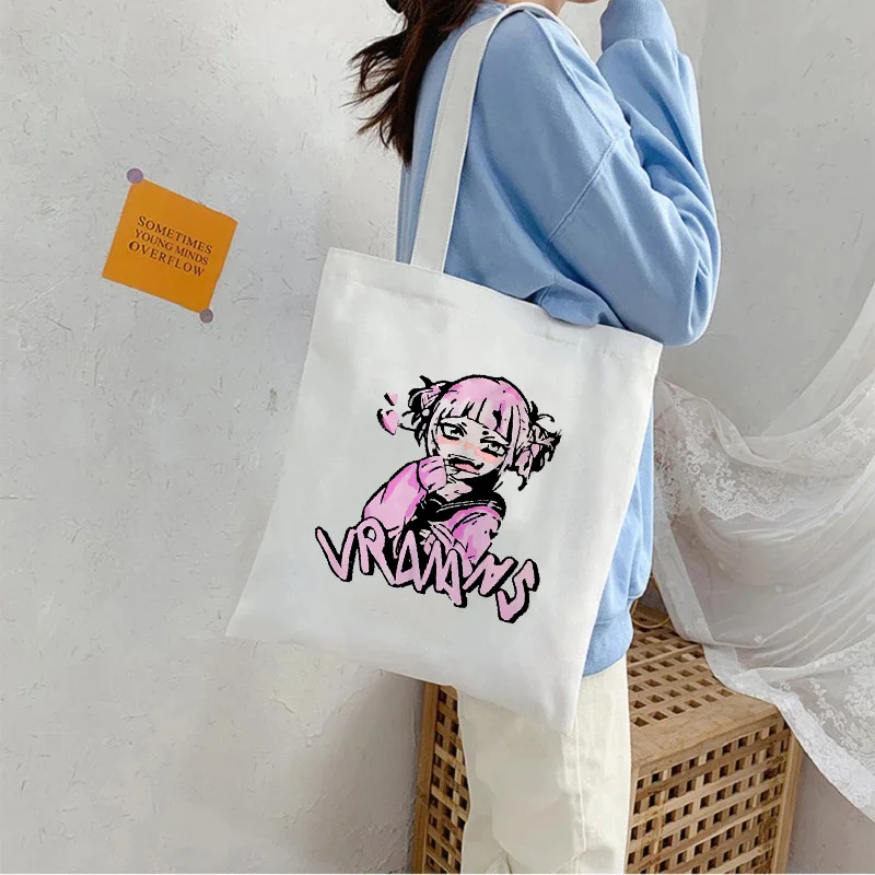 

Japanese anime y2k female bag Harajuku gothic canvas bag Kawaii cartoon large capacity shopper bag casual fashion shoulder bag
