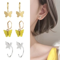 earrings for women butterfly small ear studs cute charm colorful sweetness trendy jewelry gife wedding party