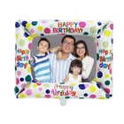 Алюминий Фольга надувные фоторамка шар с днем рождения воздушные шары День рождения украшения Дети предметы для украшения дня рождения