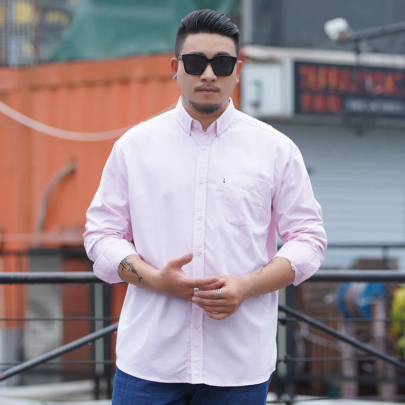 GXXH очень большая свободная Мужская рубашка 9XL 10XL с длинными рукавами для полных