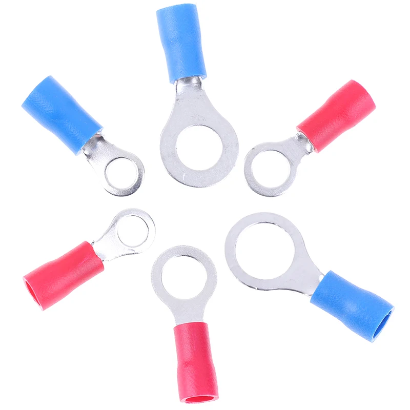 

100pcs/lot Copper Crimp Ring Cable Lugs Connector Cable/Wire Terminals Insulated Terminal Cable