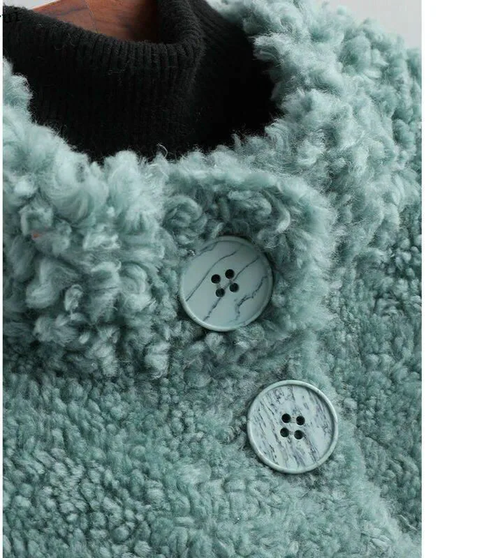 100% Real Sheep Shearling Fur Coat Sheep Shearing Autumn and Winter Clothes Korean Jacket Ladies Women Clothes