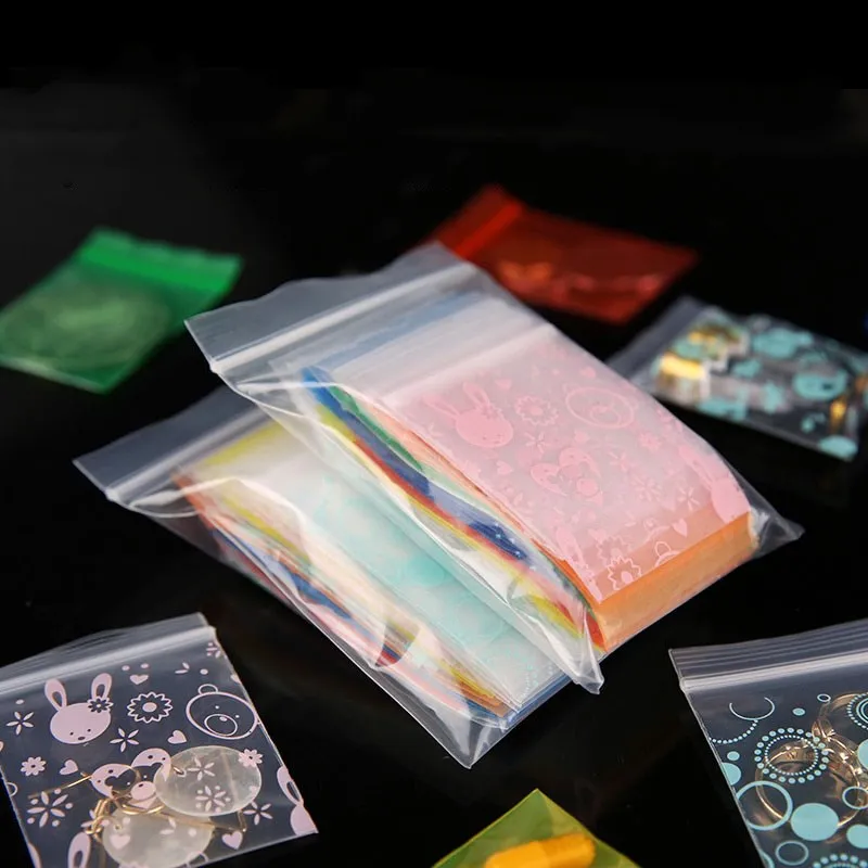 500 шт. маленькие полиэтиленовые пакеты на молнии с застежкой молнией|Сумки для