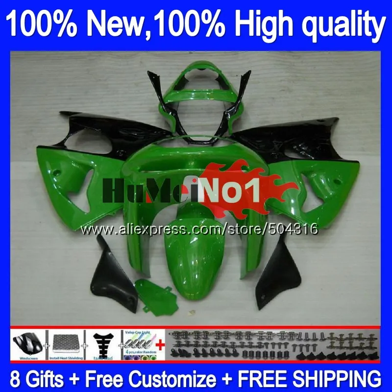 

Корпус для KAWASAKI ZX-6R ZX600 600CC ZX6R 98 99 82MC.57 ZX636 ZX600CC ZX 636 6 R 600 CC 6R 1998 1999 обтекатель зеленый черный
