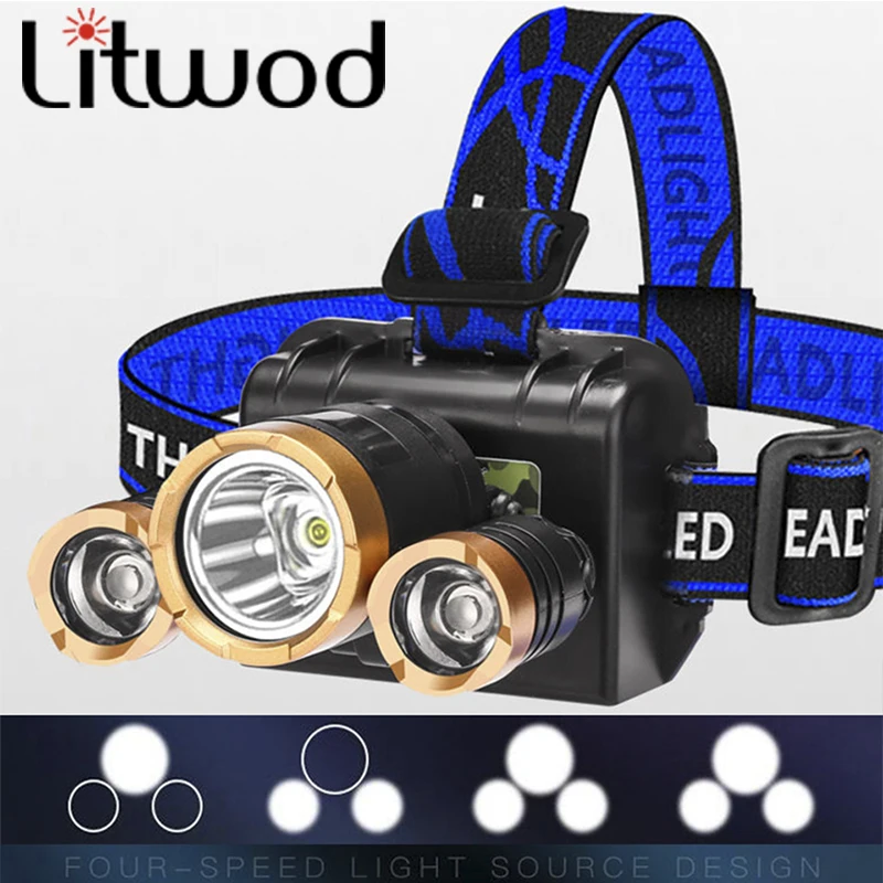 

5 Led Headlamp Built In 18650 Battery USB Rechargeable Zoom Super Bright Waterproof Camping Lanterna Head Flashlight Lamp