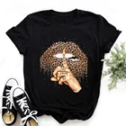 Женская футболка с леопардовым принтом WVIOCE, черная футболка с коротким рукавом и круглым вырезом, в стиле Харадзюку, лето размера плюс