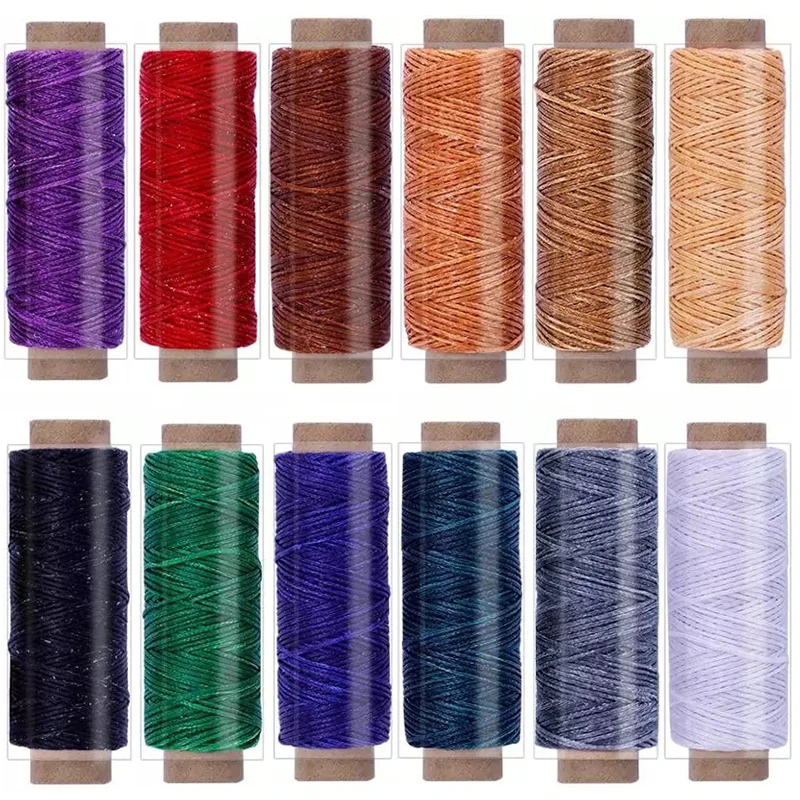 

LMDZ 660 Yards Leather Sewing Waxed Thread - 150D 55Yards Per Spool Stitching Thread for Leather Craft DIY,Bookbinding