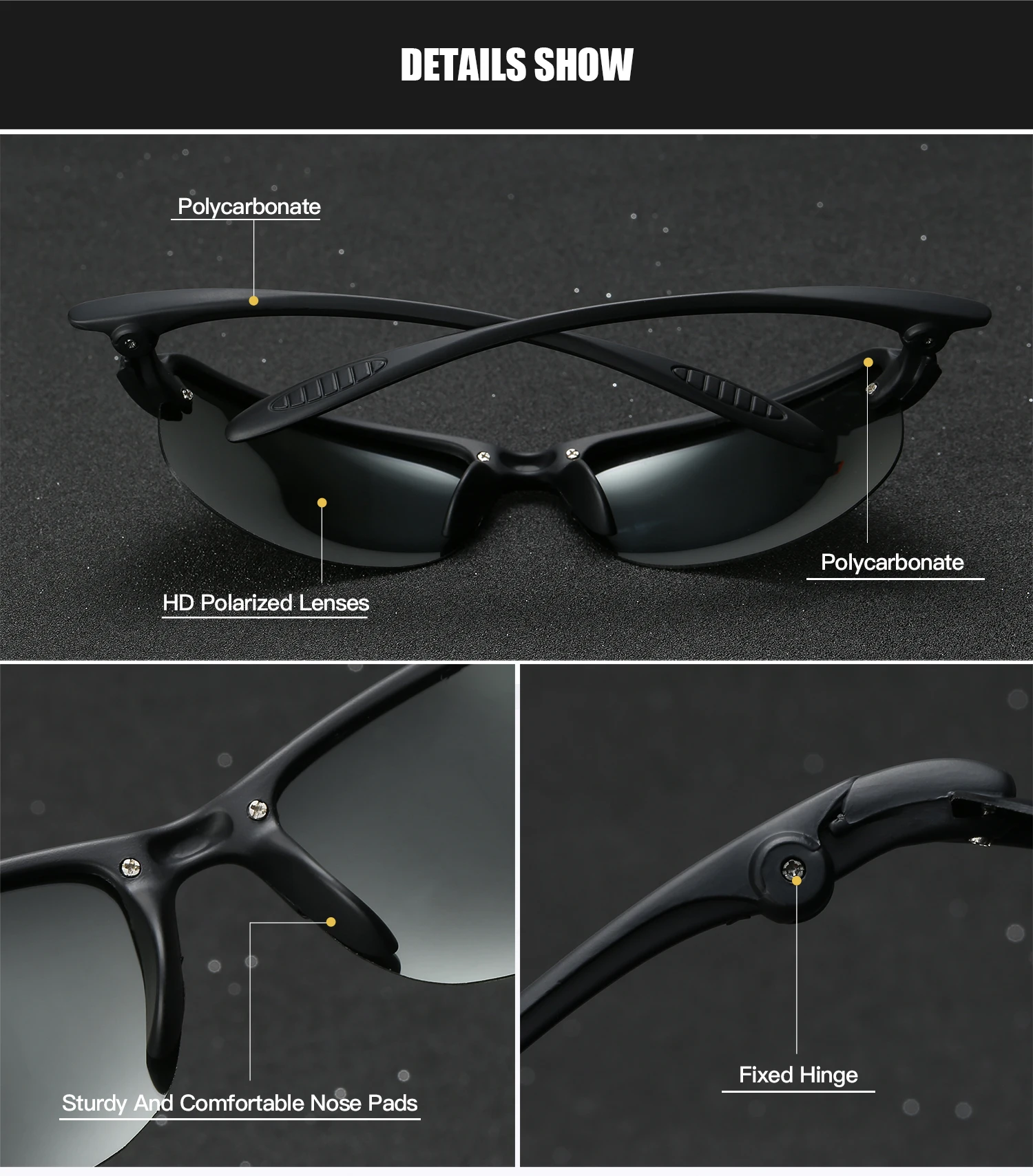 Очки солнцезащитные RoyalHot мужские/женские поляризационные спортивные винтажные