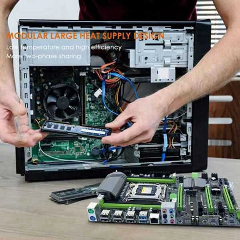 Компьютерная материнская плата X79 LGA2011 USB3.0 SATA3.0 с процессором E5 2650 V2 + кабель