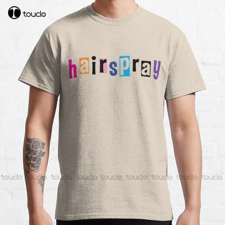 

Классическая футболка Hairspray logo II, черные футболки, индивидуальная футболка для подростков, унисекс, цифровая фотография, детская Всесезонна...