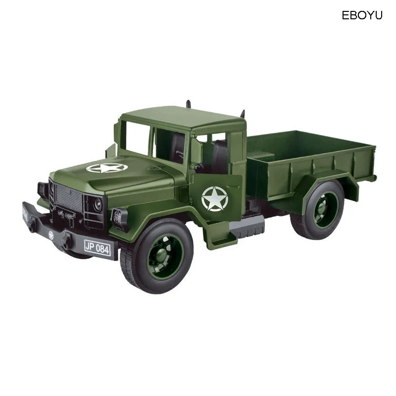 EBOYU 1:20 Pull and Go мини-грузовик литой классический военный грузовик армейские