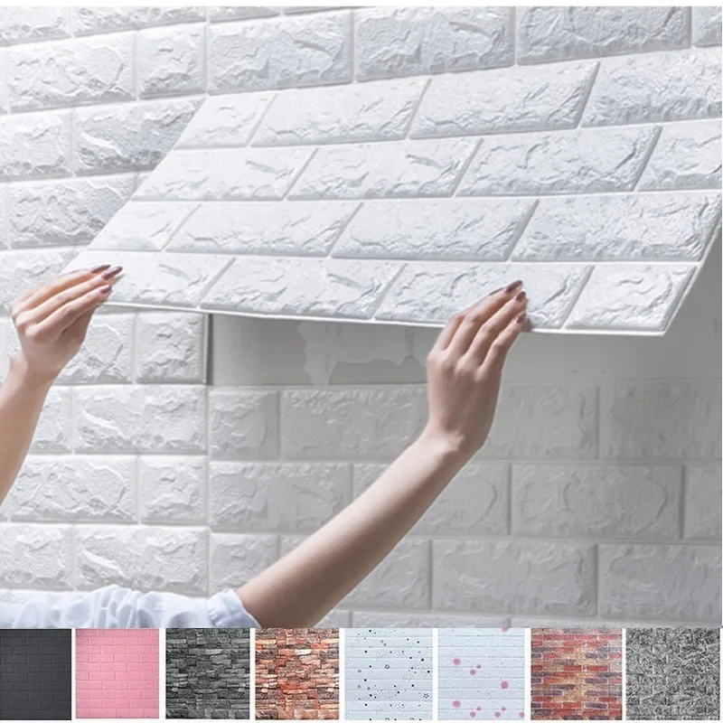 

Wallpaper self-adhesive foam wallpaper home bedroom warm 3d stereo wall stickers waterproof and moisture-proof TV background