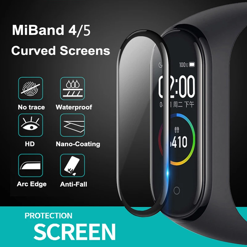 Защитная пленка на экран для Xiaomi Mi band 4 5 полное покрытие браслета Xiomi Miband 6