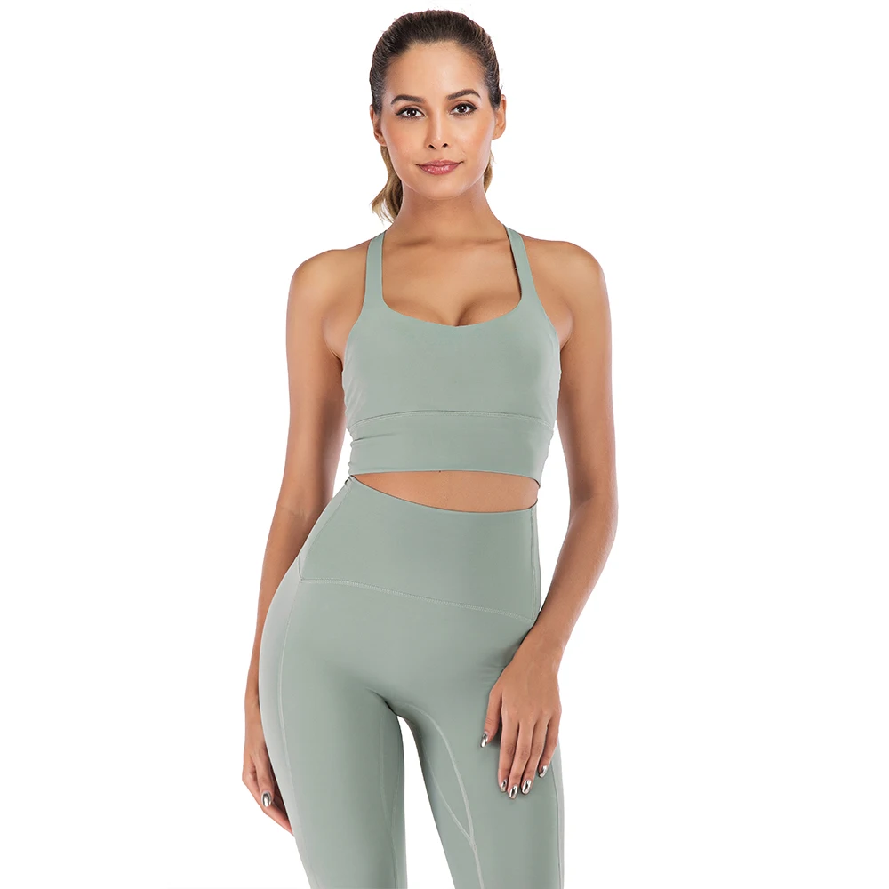 Нейлоновая однотонная Спортивная одежда для бега тренировок женская спортзала