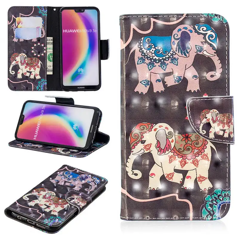 3D флип-чехол для телефона s для huawei P20 Lite P30 Pro Чехол для huawei P30 P20 mate 20 30 Pro P10 Lite чехол кожаный кошелек - Цвет: 5