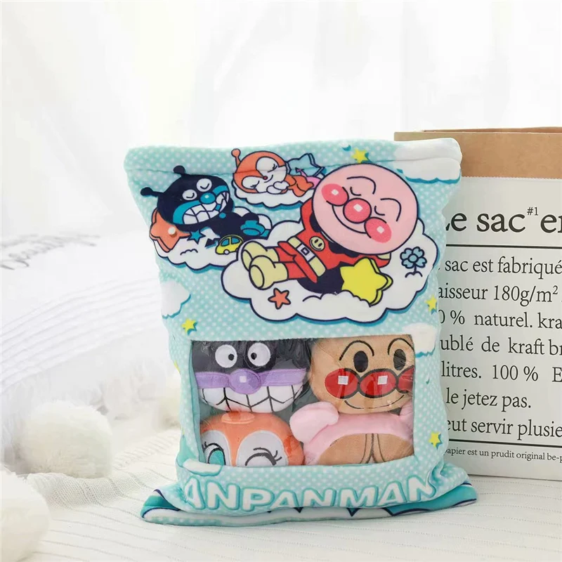 Мешке 8 шт. Anpanman кукла плюшевая игрушка подушка Похожие продукты аниме снэк мешок