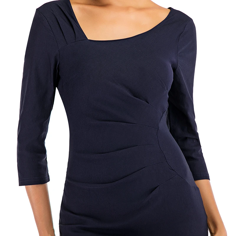 Женское облегающее платье карандаш без рукавов с V образным вырезом|Женские