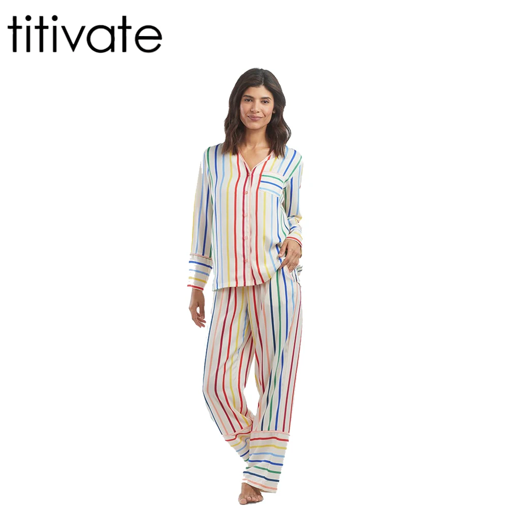 

titivate Women Long Sleeve Soft Pajamas Sleepwear