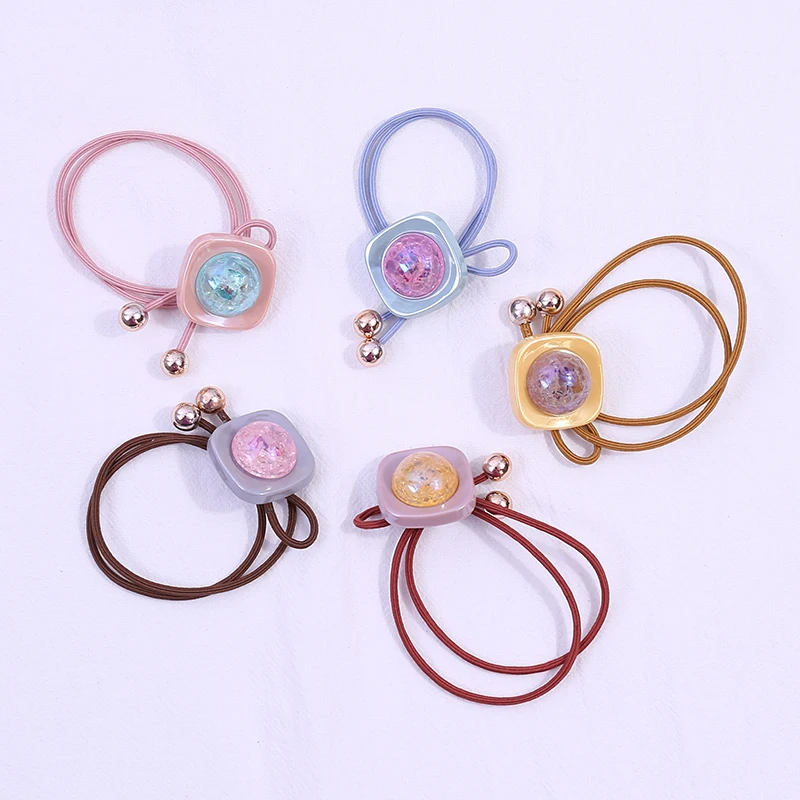 Модная эластичная повязка для волос 5 цветов Разноцветные квадратные и