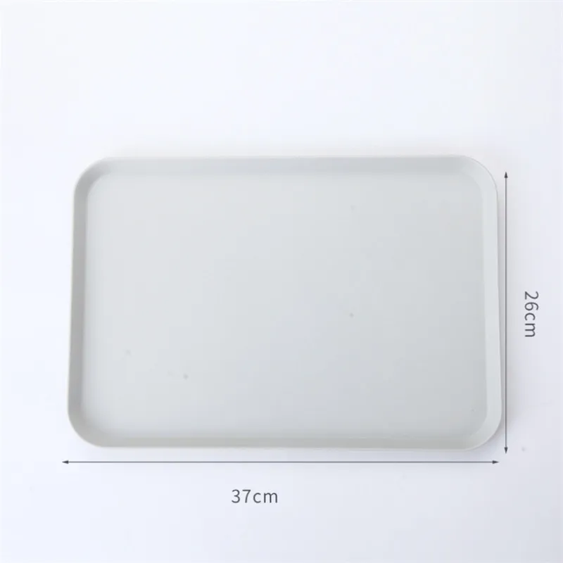 Medium Gray 1 pcs Rectangle Fruit Bamboo Fiber Plates Storage Tray Family Dessert Dish Snack Dish Party Home Maintenance Tray Plate petisco - Цвет: Medium Gray