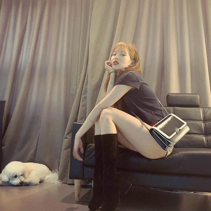 Kpop 4Minute Kim Hyun A same летняя новая модная футболка с круглым вырезом и коротким