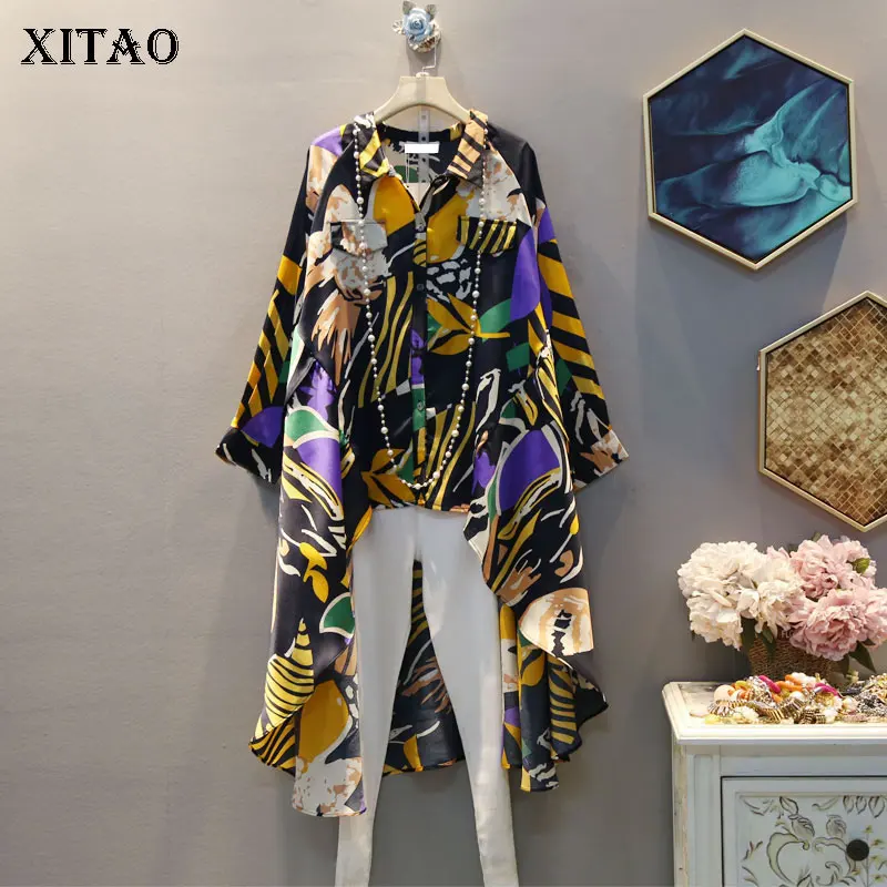 XITAO с принтом необычная блузка модная новая женская 2020 весенняя элегантная