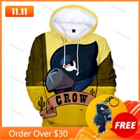 crow shooter kids hoodie shooting game spike 3d print sweatshirt tops boys girls max cartoon star tops teen clothes